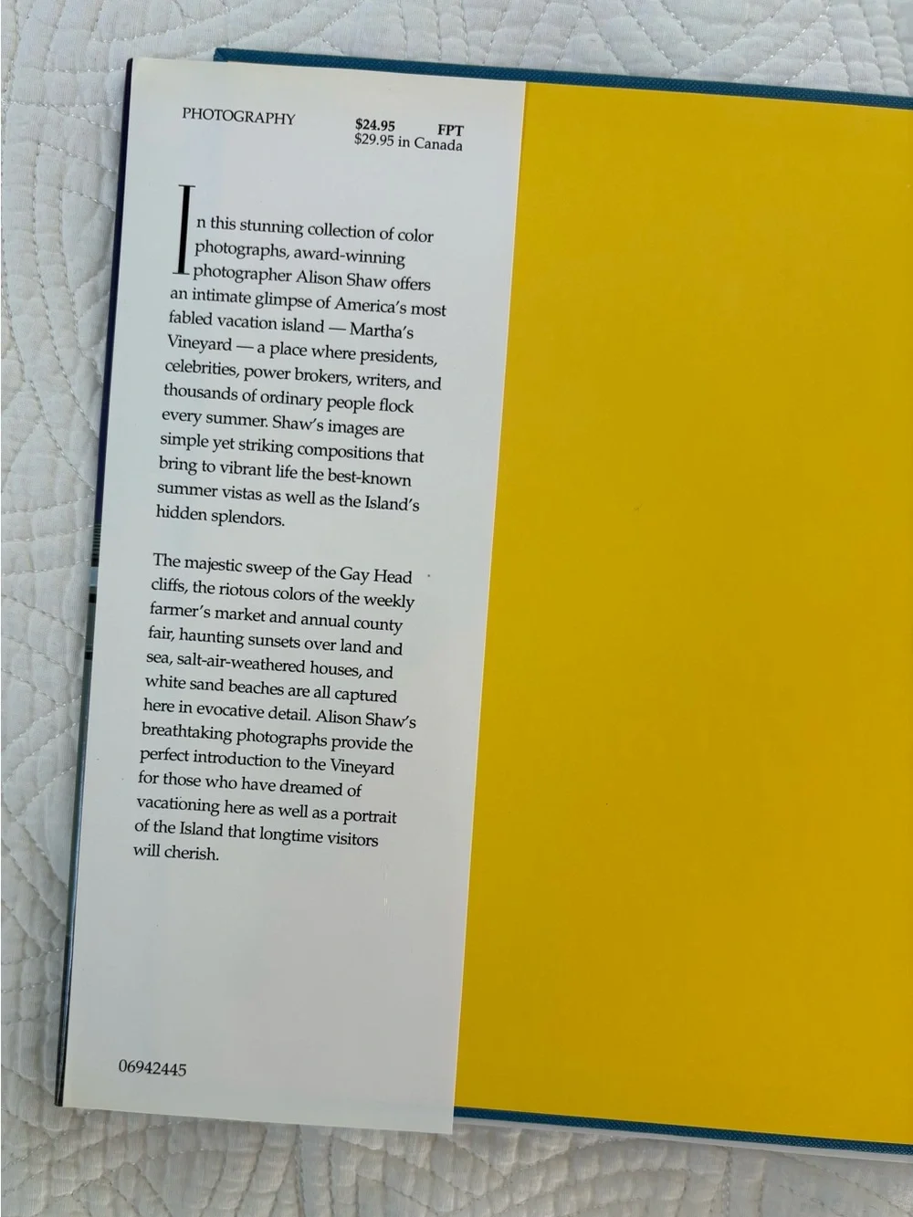 Vineyard Summer Photography Book - Blue & Yellow Cover